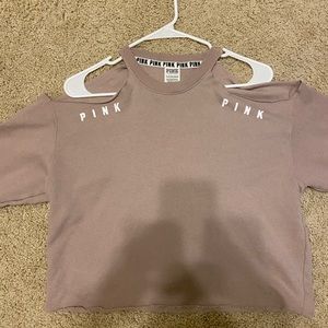 Victoria Secret Pink Cropped Crewneck Sweatshirt